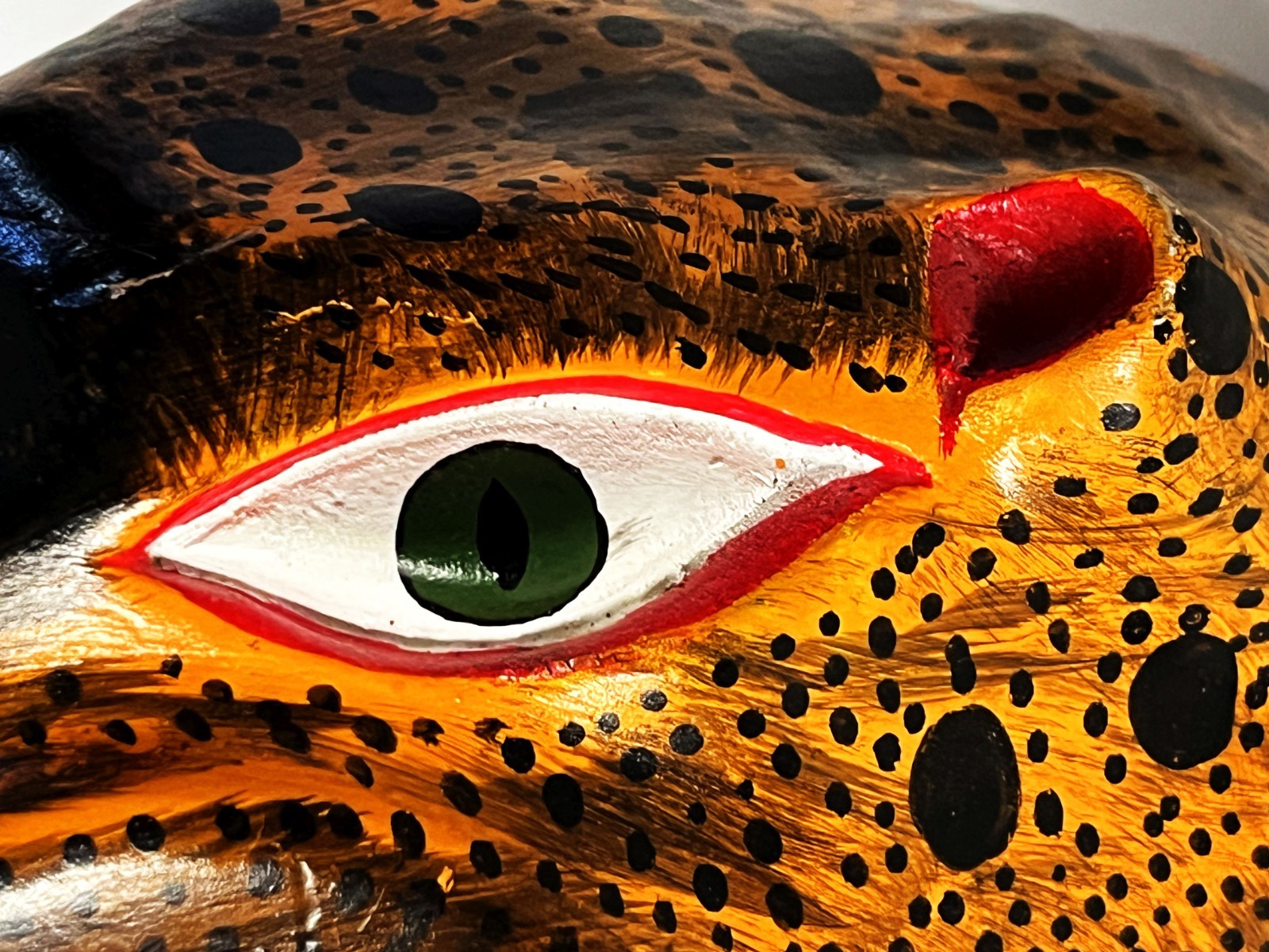 JUAN & FELIPE HORTA TOCUARO MICHOACAN WOOD MASK MEXICAN FOLK ART TIGRE SKULL