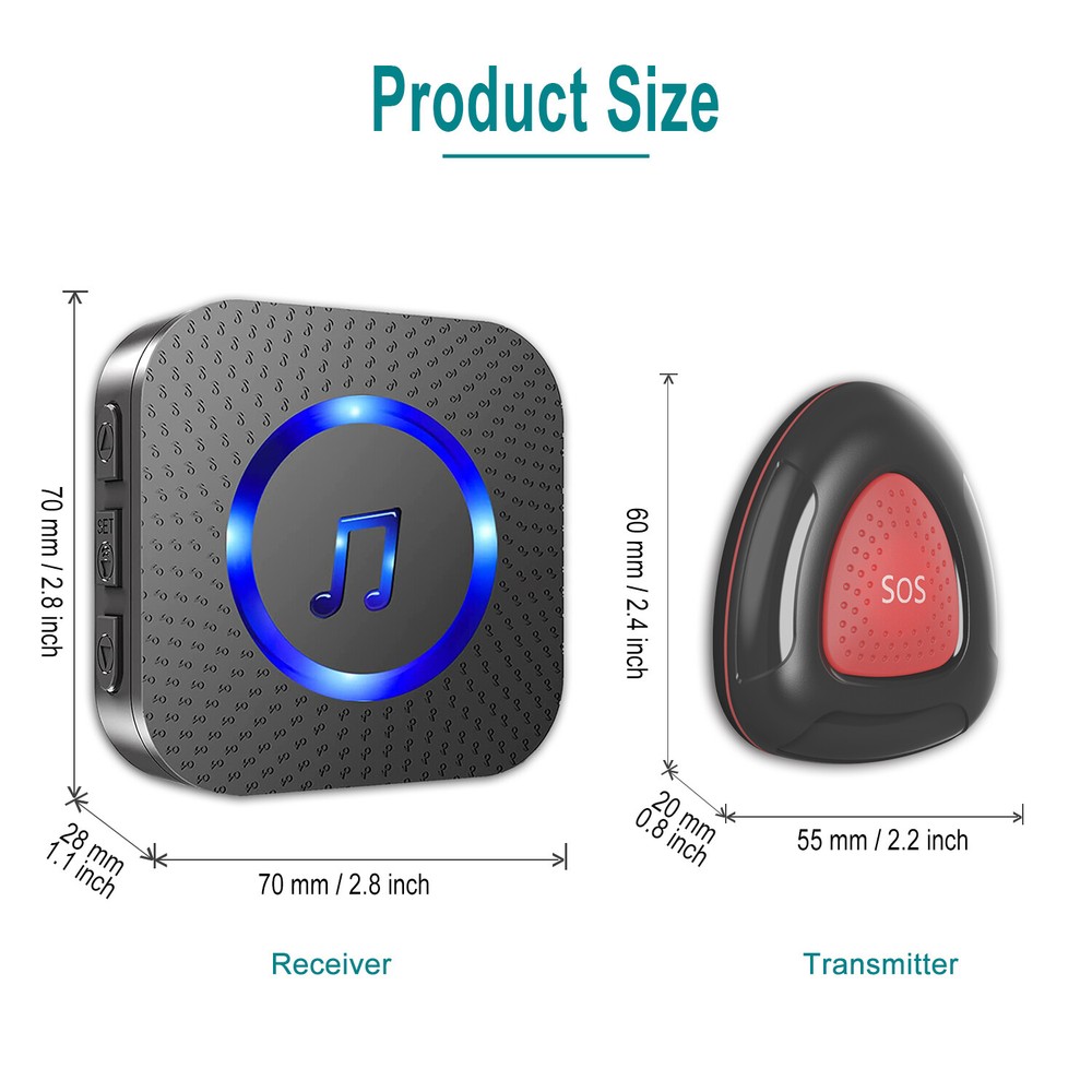Caregiver Pager Wireless Call Button for Elderly,Intercoms Wireless For Home