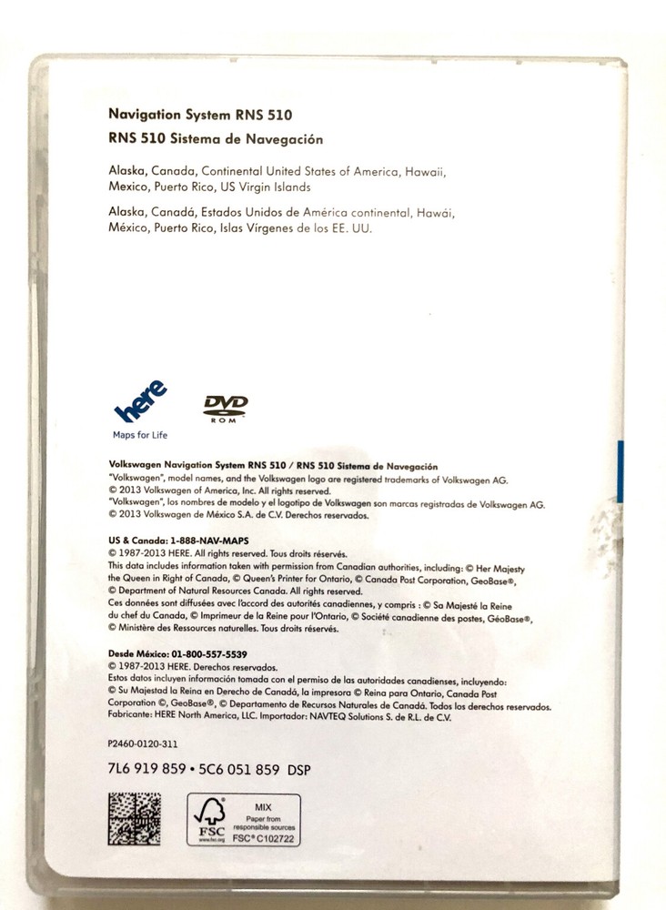 Volkswagen RNS-510 Navigation DVD Map 2013 Update >Check Compatible List inside