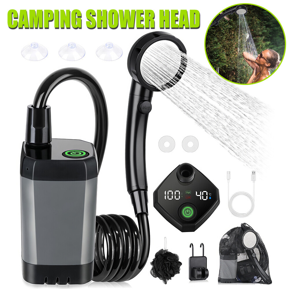 Portable Shower for Camping, 6000mAh Rechargeable Camping Shower 4 Spray Modes
