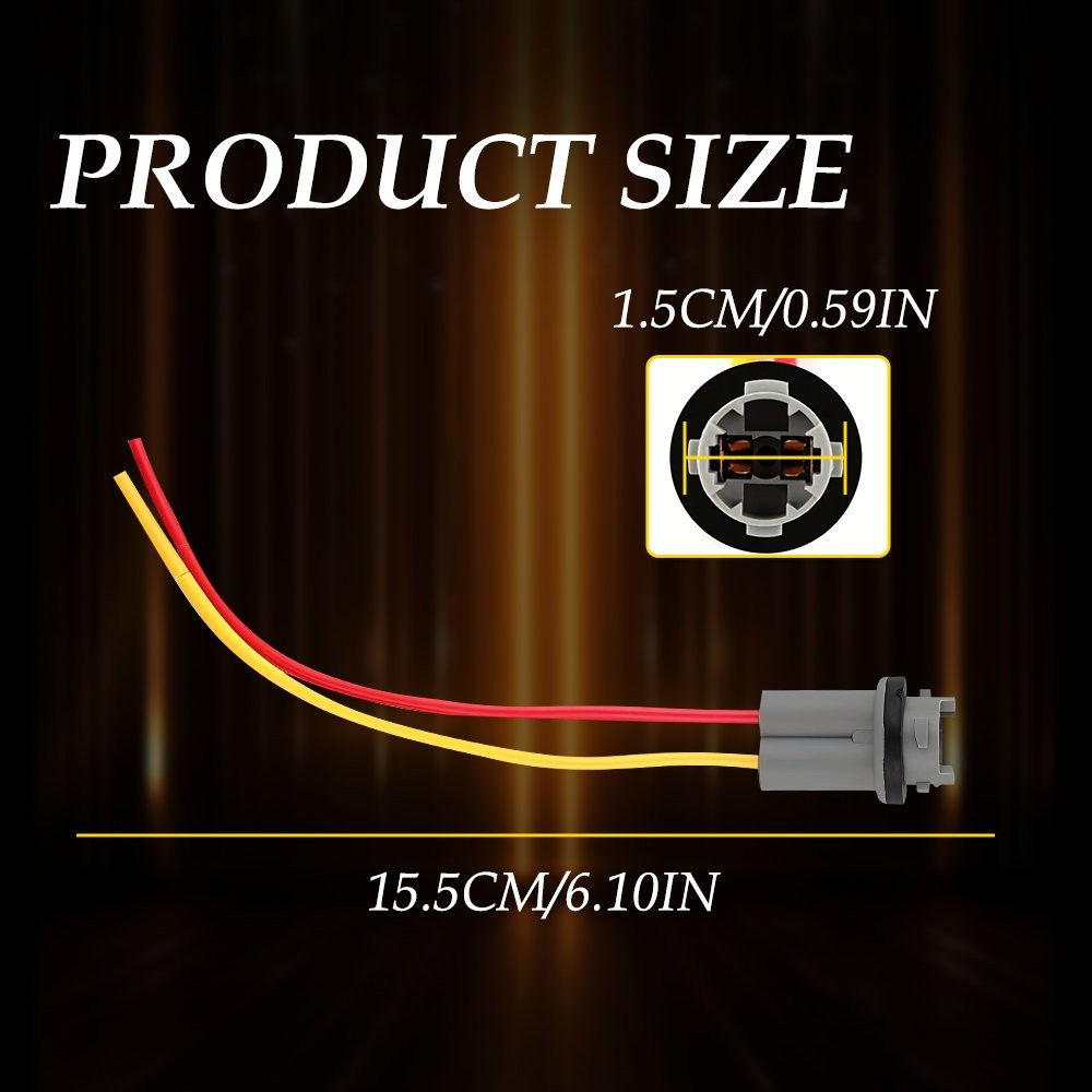 Universal Pigtail Wire Female Socket 194 T10 PGS Front Side Marker Light Plug