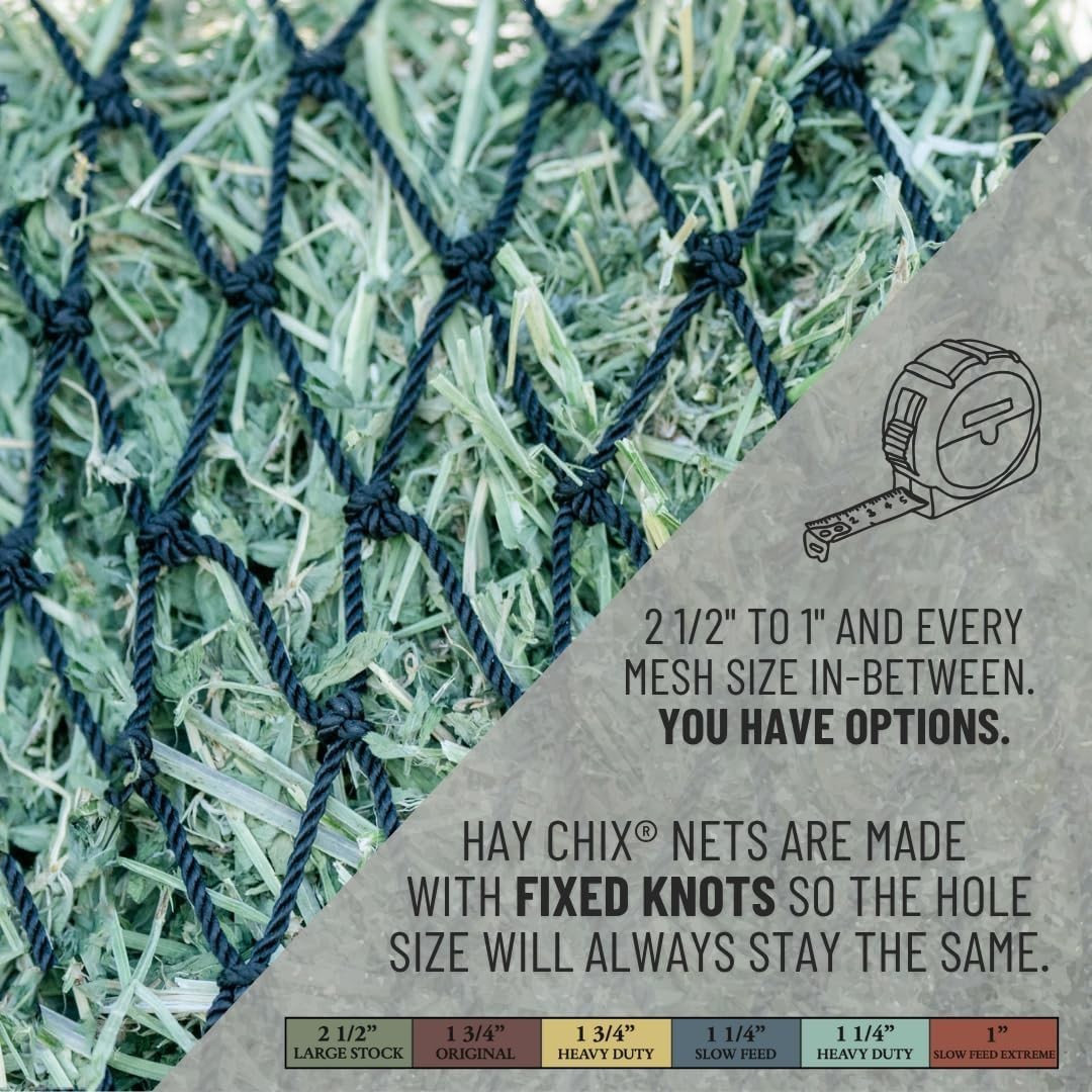 Hay Net for Horses | Slow Feed Hay Bag Feeder | Marine-Grade UV Treated Nylon |
