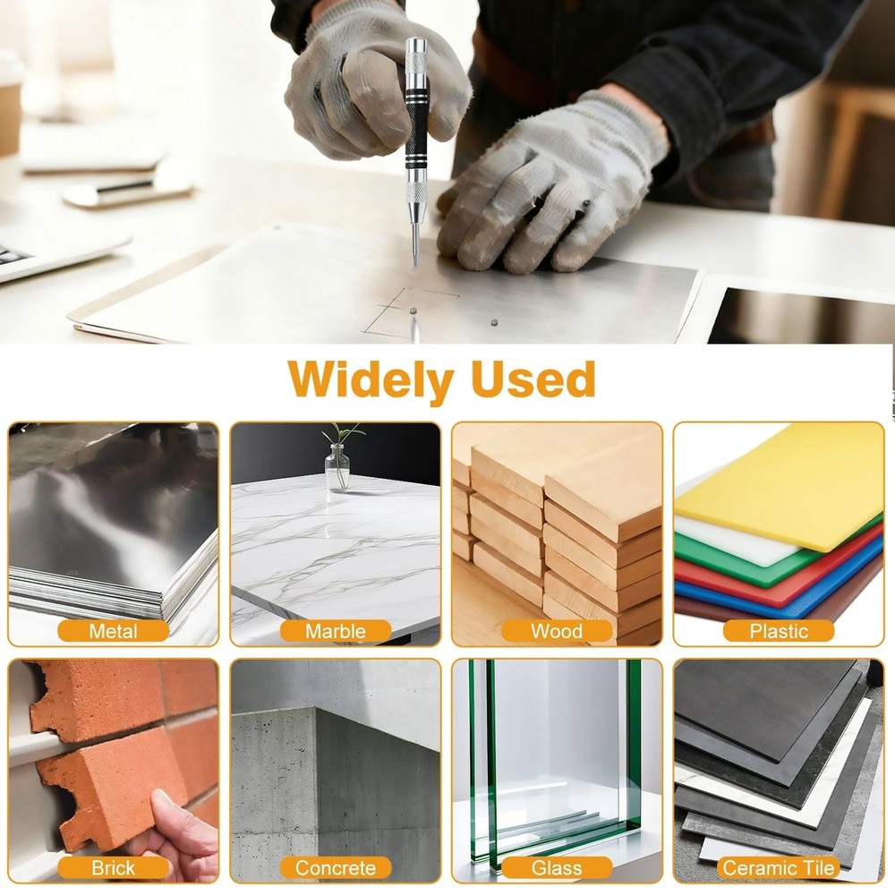 Center Punch Set Automatic Adjustable for Engineering DIY Projects Workshop