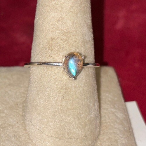 sterling silver stackable ring Size 6 Labradorite