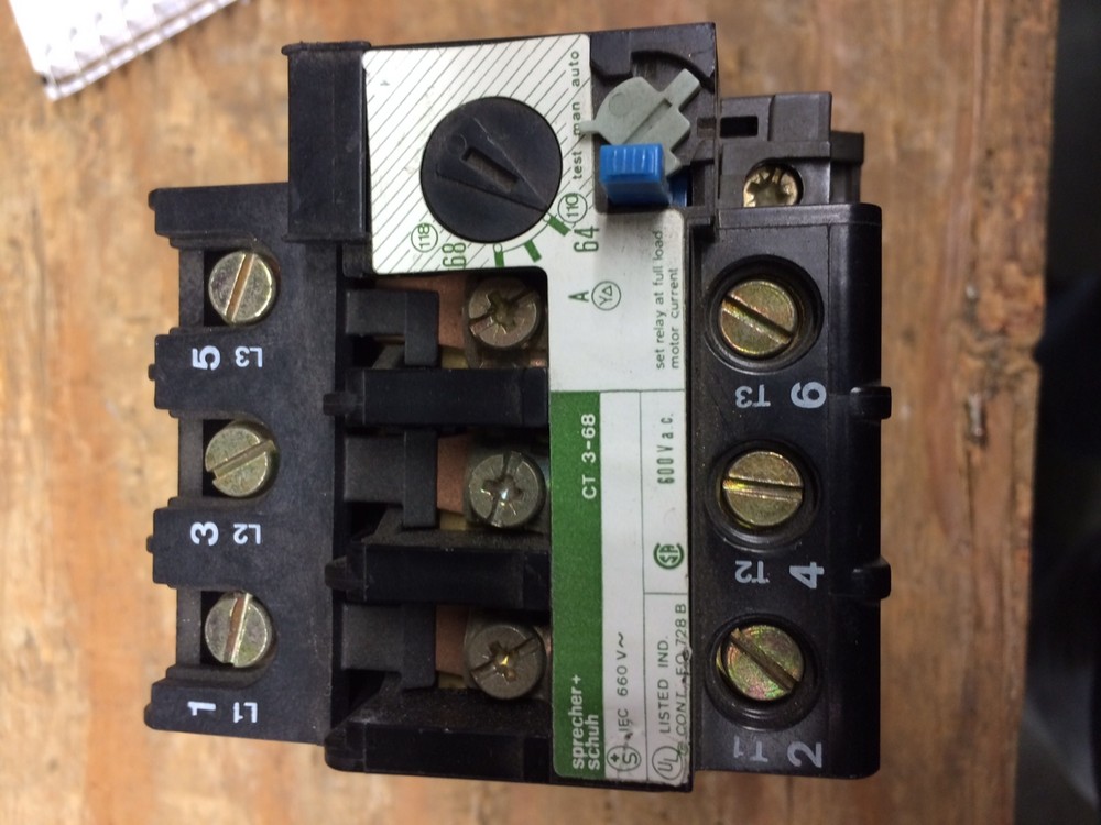 CT3-68 Sprecher Schuh Overload Relay Panel Mount