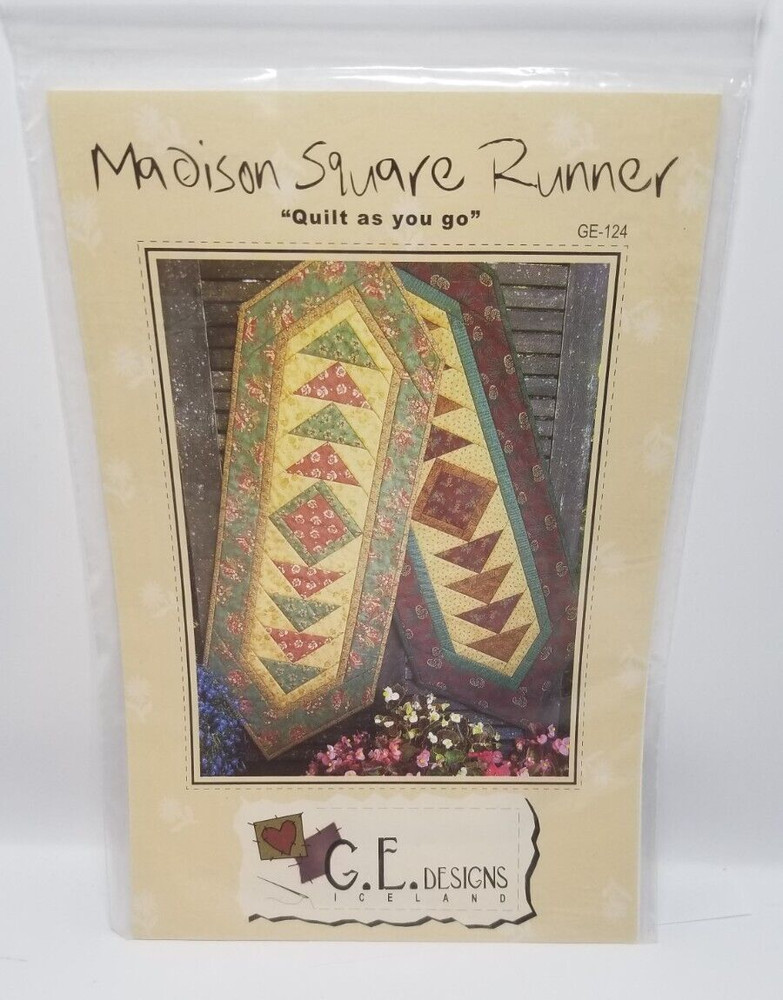 Madison Square Runner Quilt Pattern by G.E. Designs Iceland (14" x 41")
