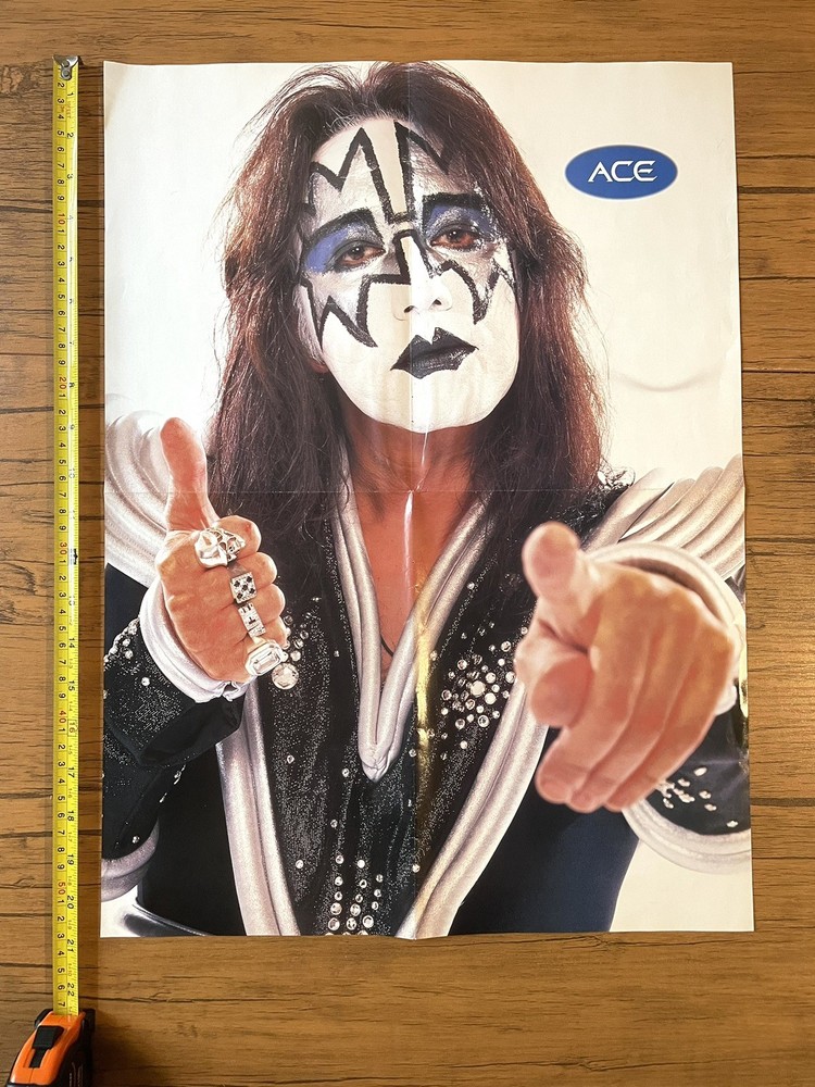 KISS⚡️ACE FREHLEY⚡️Poster⚡️21” x 15” Inches PETER CRISS Aucoin KISSTORY Magazine