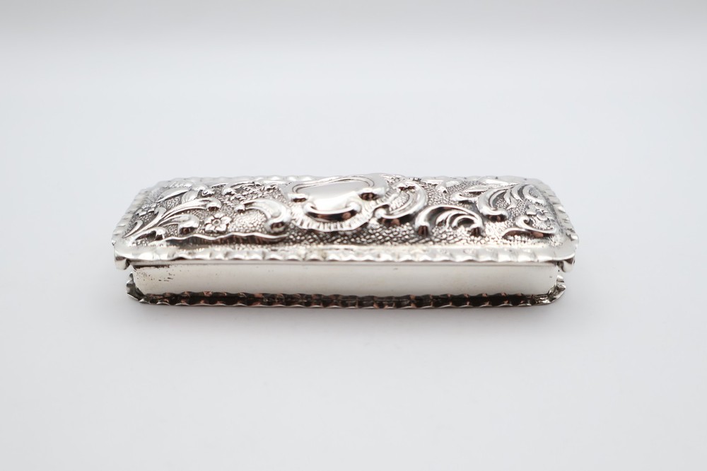 Antique Solid Silver Repousse Trinket Box Hallmarked Birmingham 1903