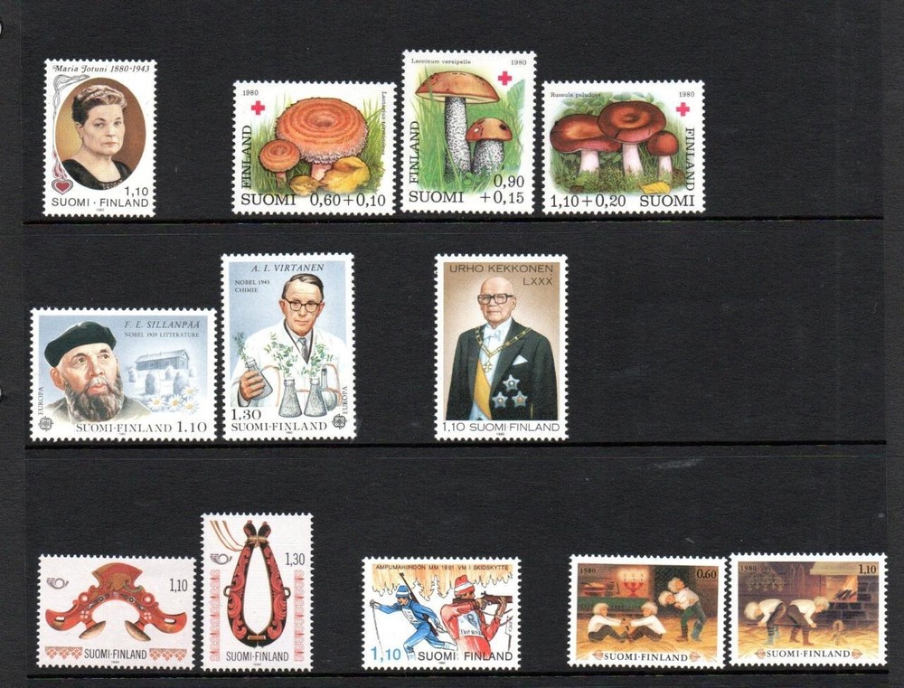 FINLAND MNH 1980 COMPLETE YEAR SETS