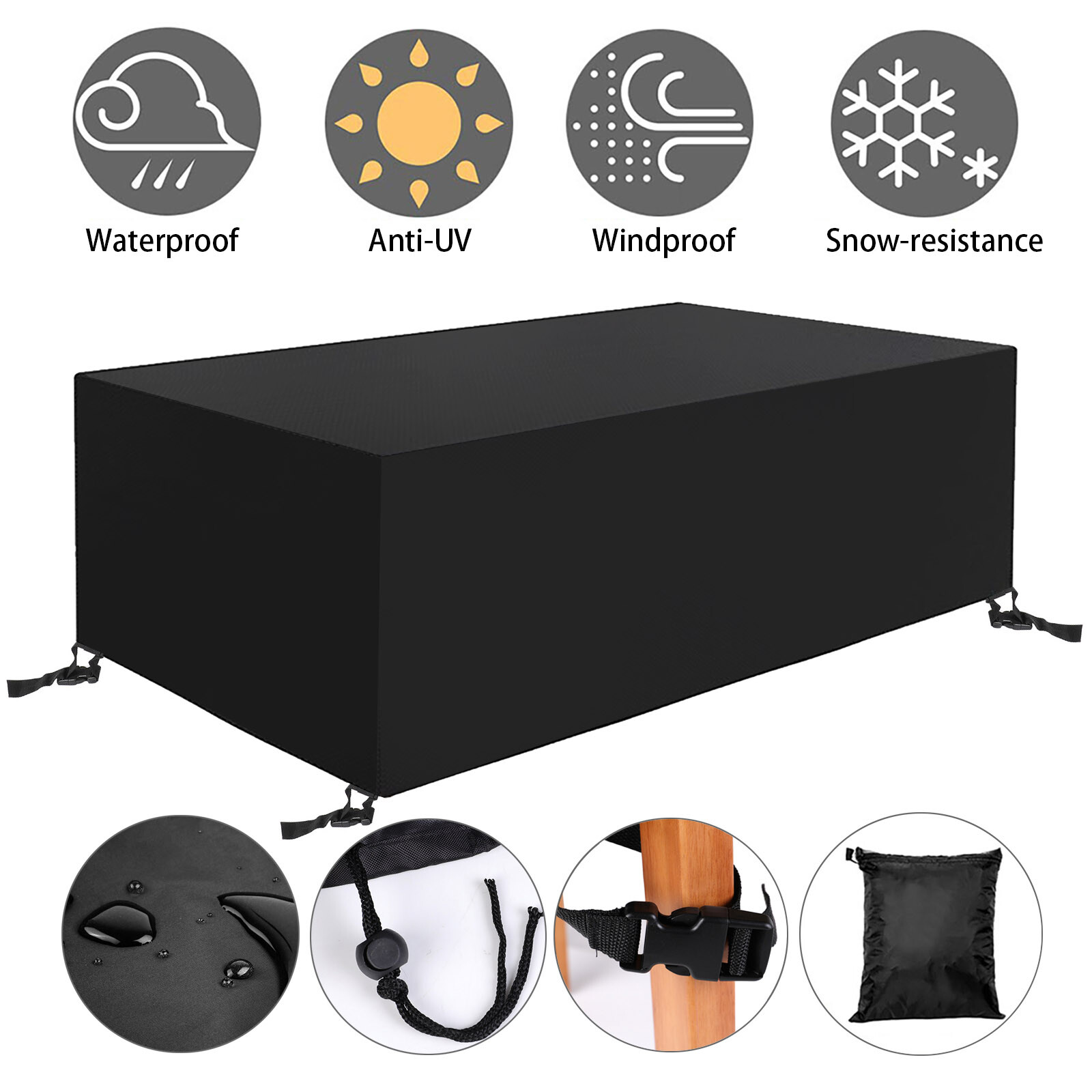 Upgrade Outdoor Furniture Cover Heavy Duty Waterproof Patio Table Cover 3-Color