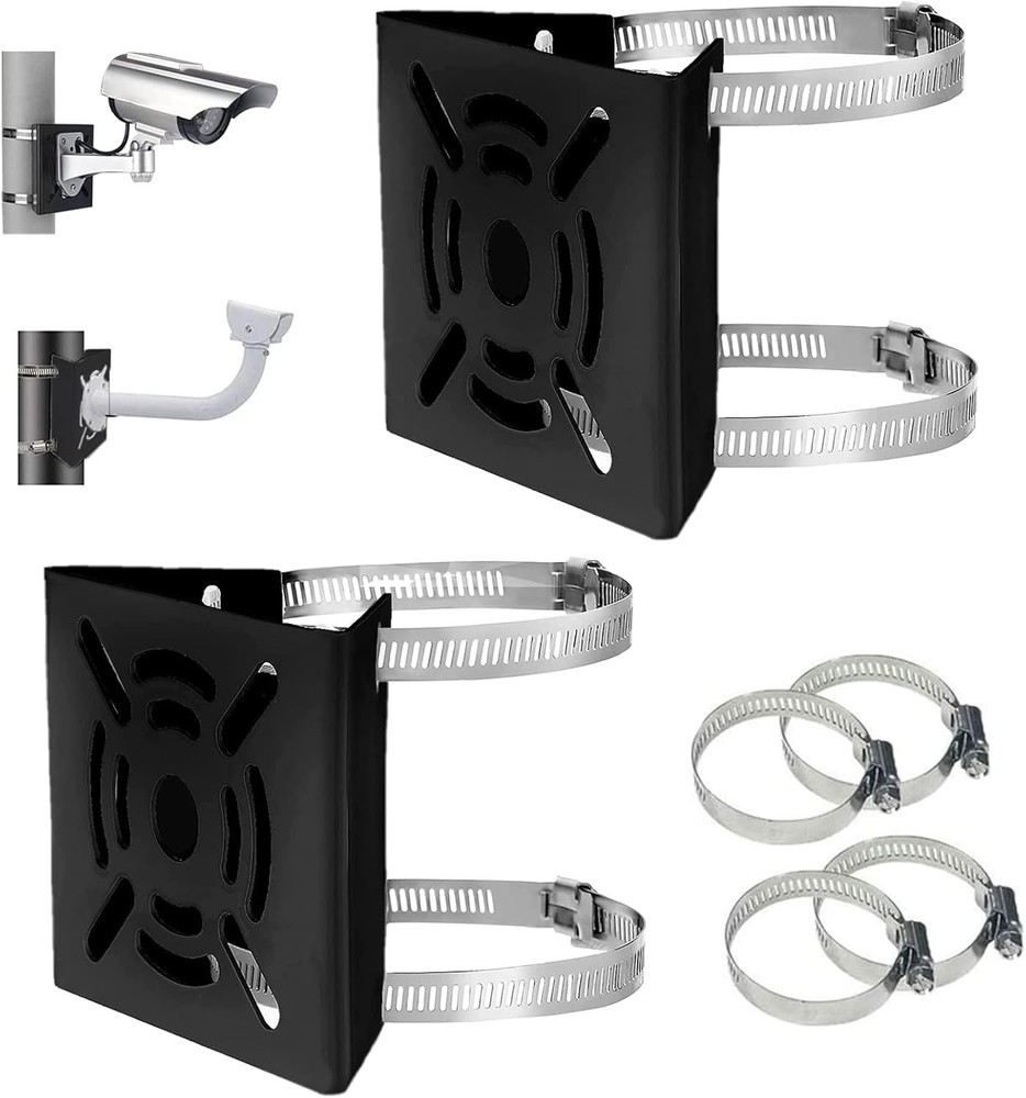 Universal Vertical Pole Mount Adapter Bracket for CCTV Security Camera 2 PACK