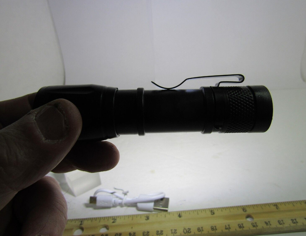 Mini USB charged pocket flashlight, 5 FUNCTIONS, LIGHTWEIGHT, DURABLE, BRIGHT