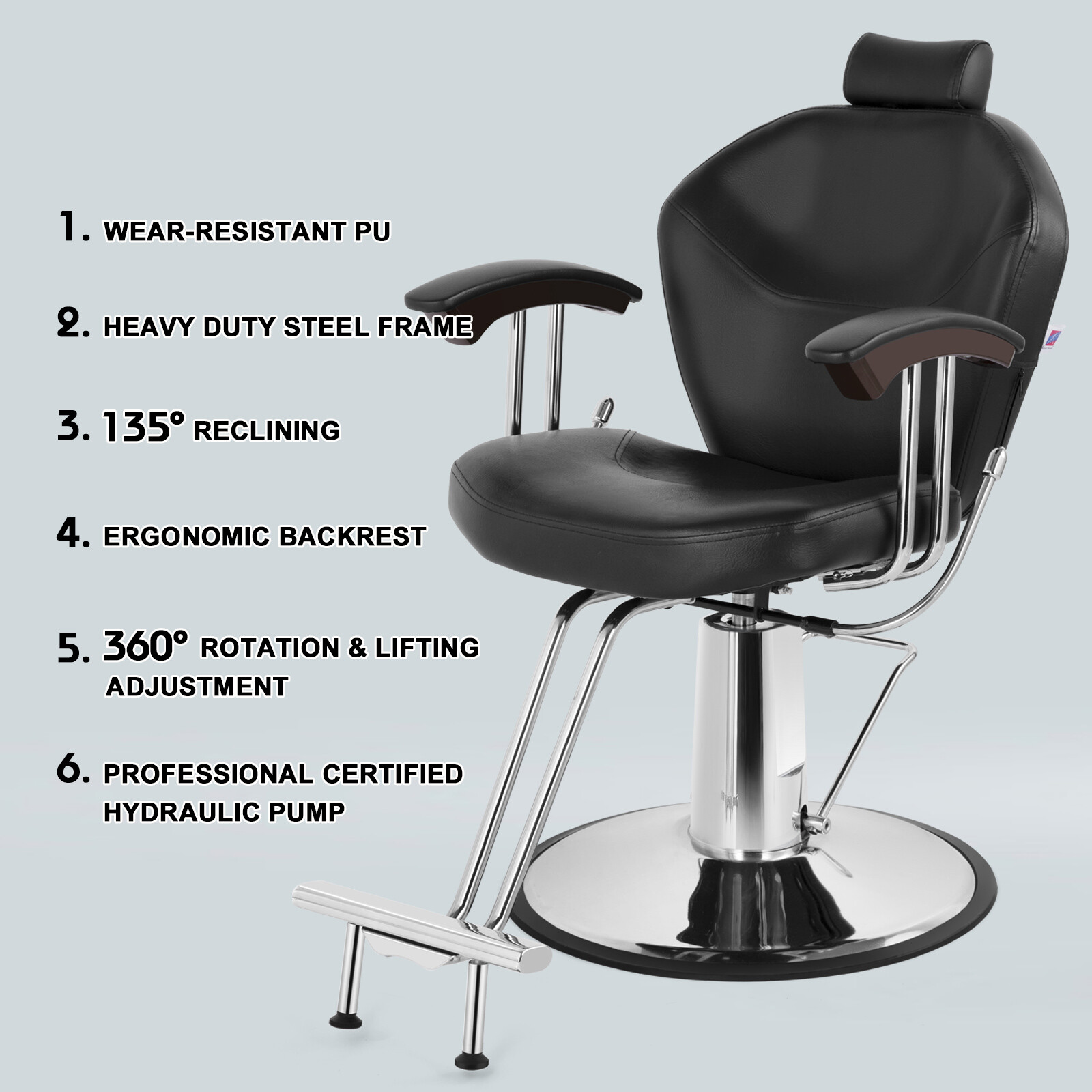 Artist hand Barber Chairs All Purpose Recline Hydraulic Beauty Salon Spa Styling