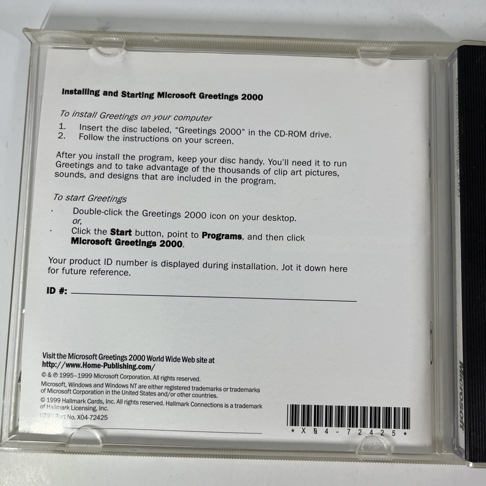 HALLMARK CONNECTIONS MICROSOFT GREETINGS 2000 SOFTWARE