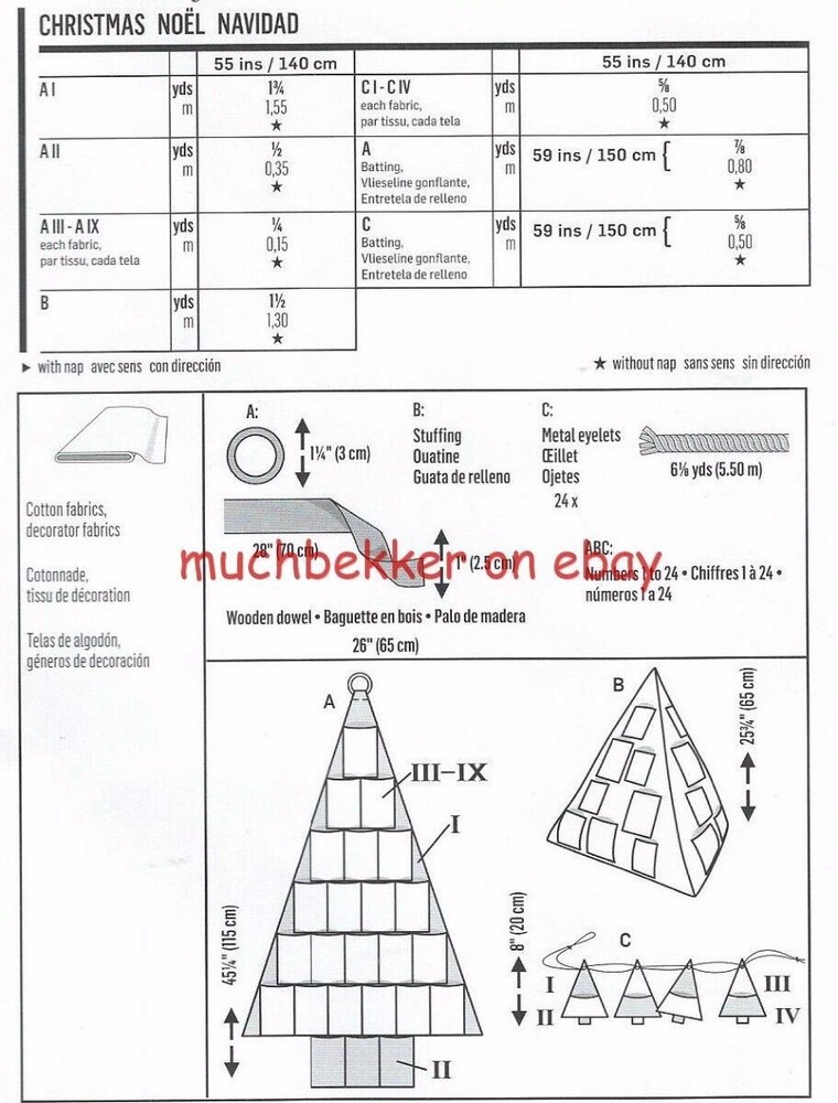 Burda Craft Sewing Pattern 6755 ~ Easy Christmas Tree Advent Calendars