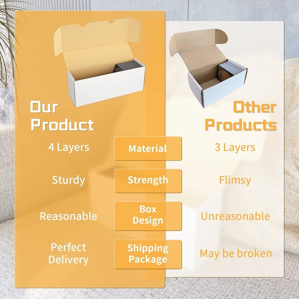 Collectible Card Storage Box Set - 6 Stackable Card Boxes for Easy Access