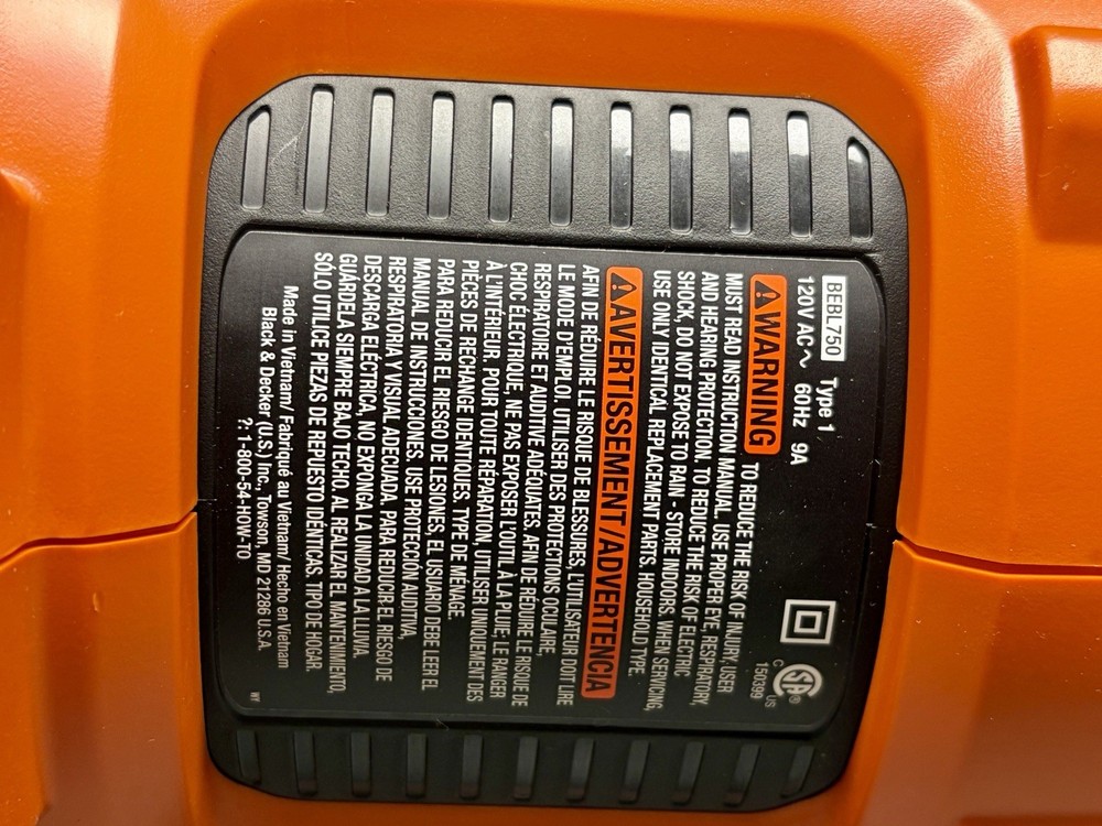 Black+Decker Corded Leaf Blower USED 450 CFM Blower (Read Description)