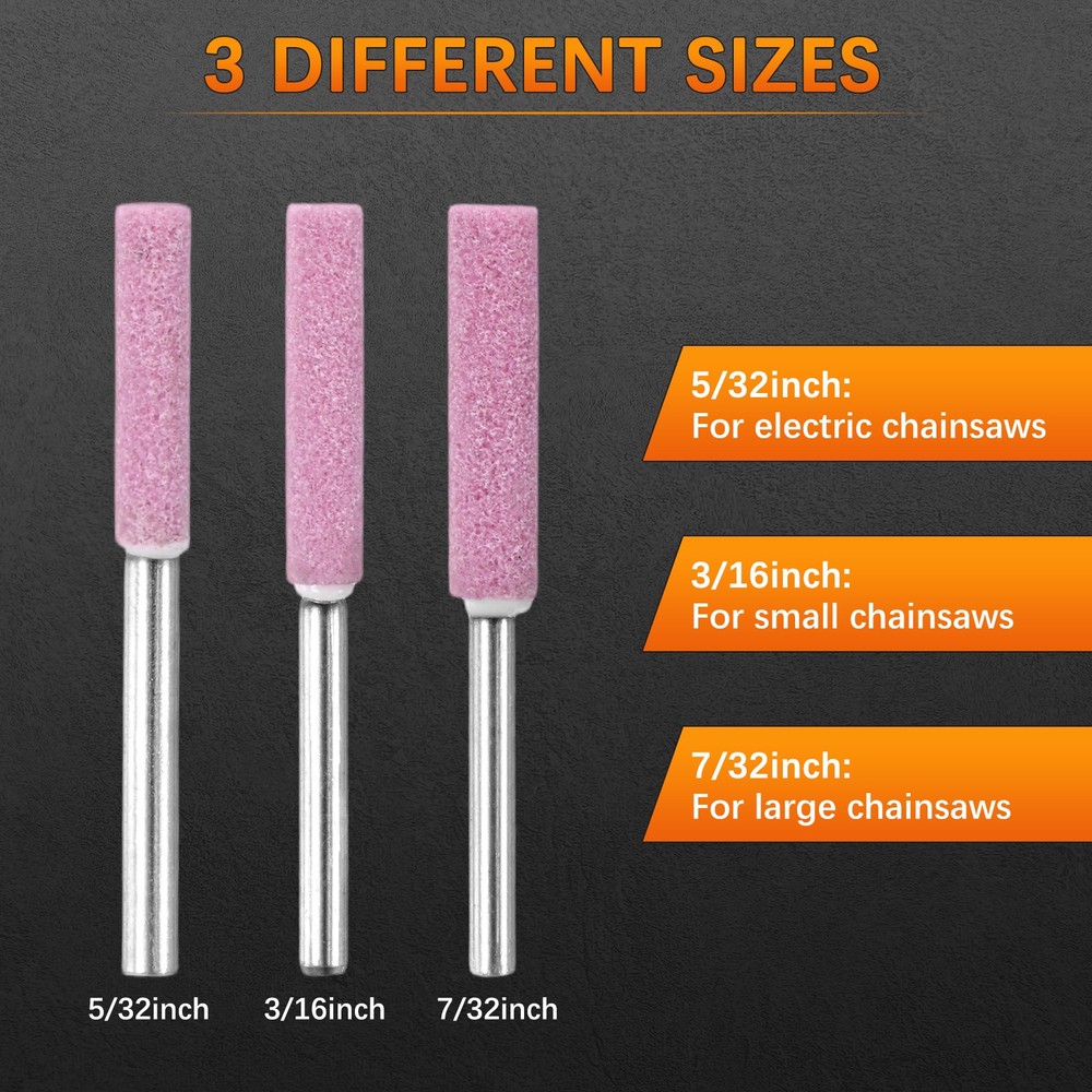 Chainsaw Sharpener [24pcs] - Chainsaw Sharpening - [Pink- 5/32 Inch]