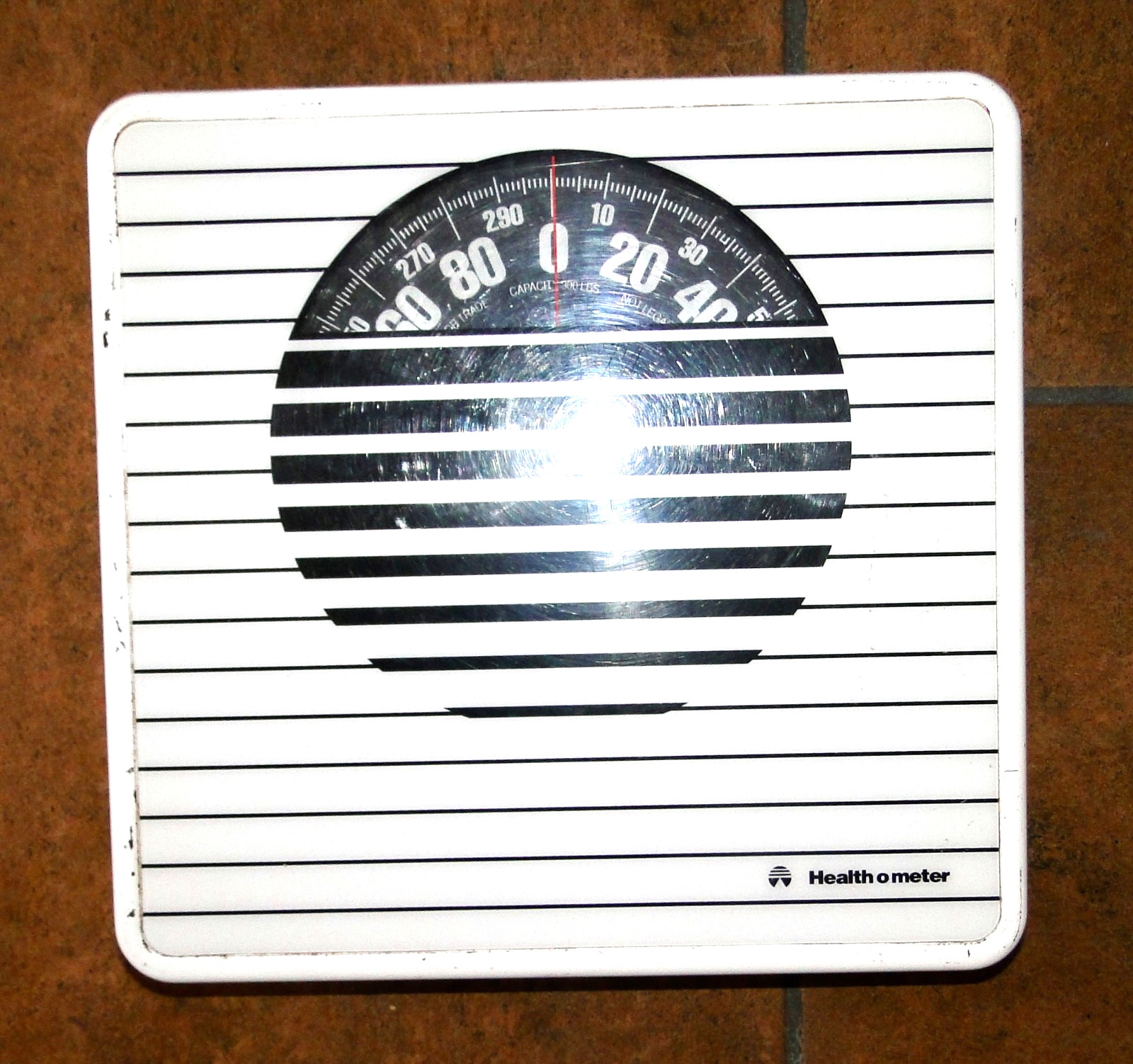 Vintage Health-o-Meter BATHROOM SCALE Analog 80s 90s Black & White FUN & UNUSUAL