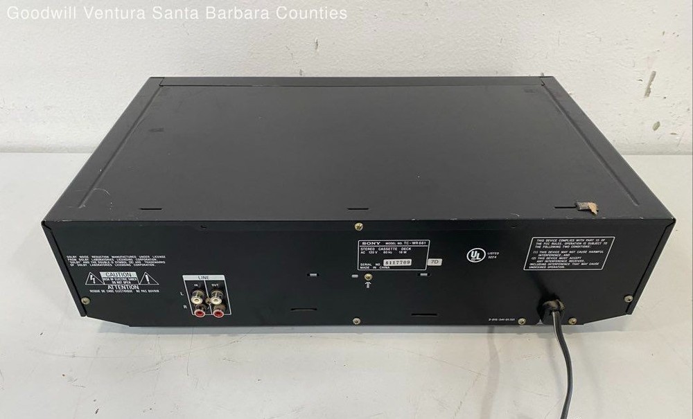 Sony Stereo Cassette Deck Model: TC-WR661 - Read
