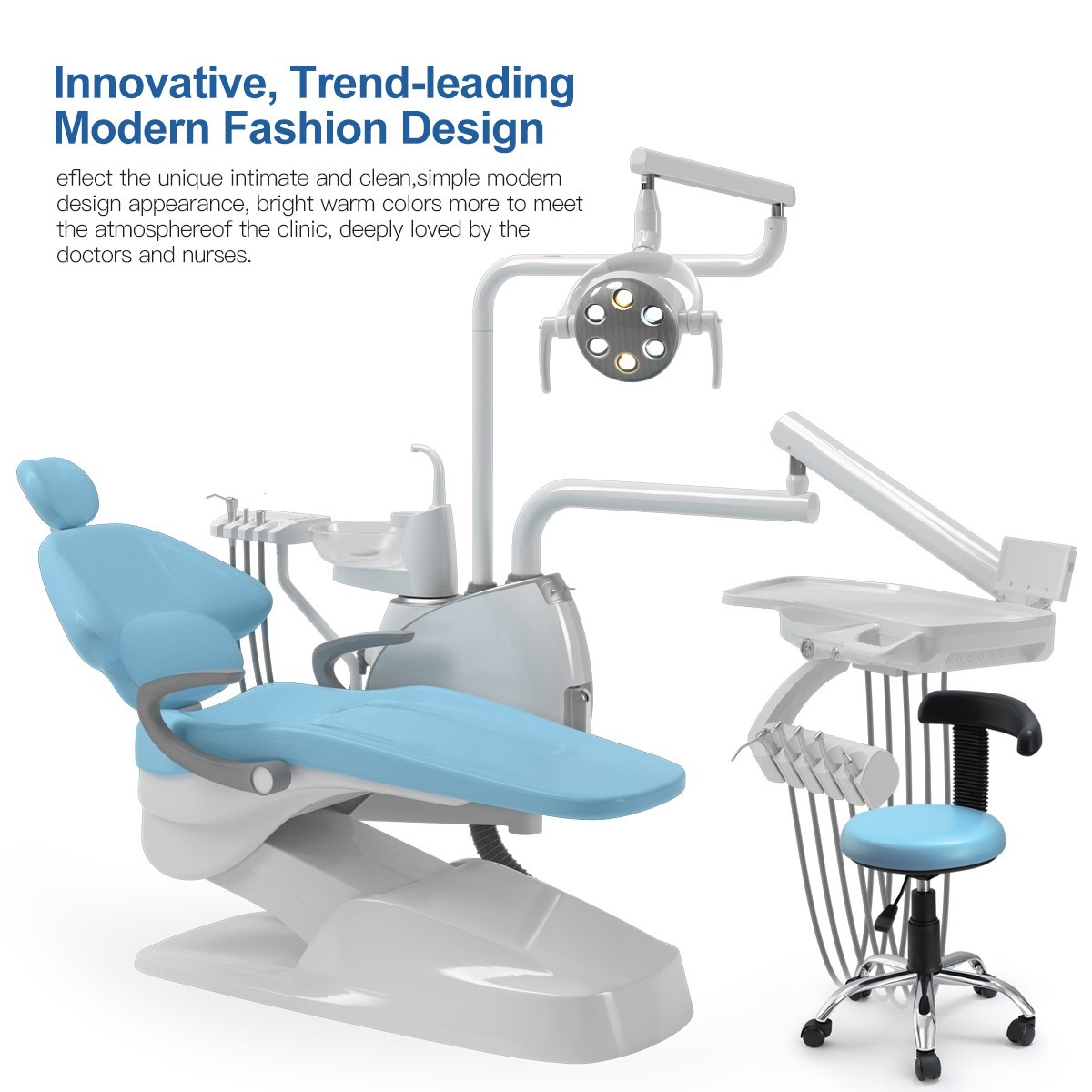 Unidad de Silla Dental Sillon Motor DC Cuero Duro PU/Unidad Dental Portátil 4H