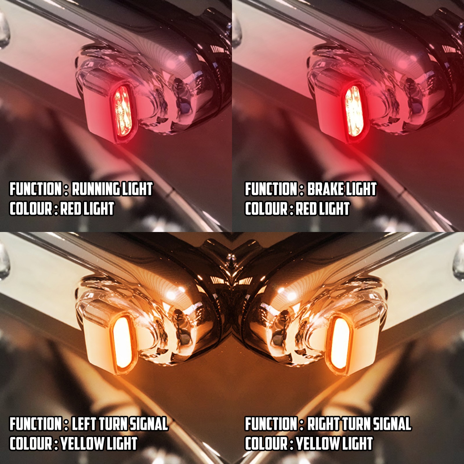 Chrome Rear Fender Strut Turn Signals LED Light For Harley Softail FXSTB 2000-25