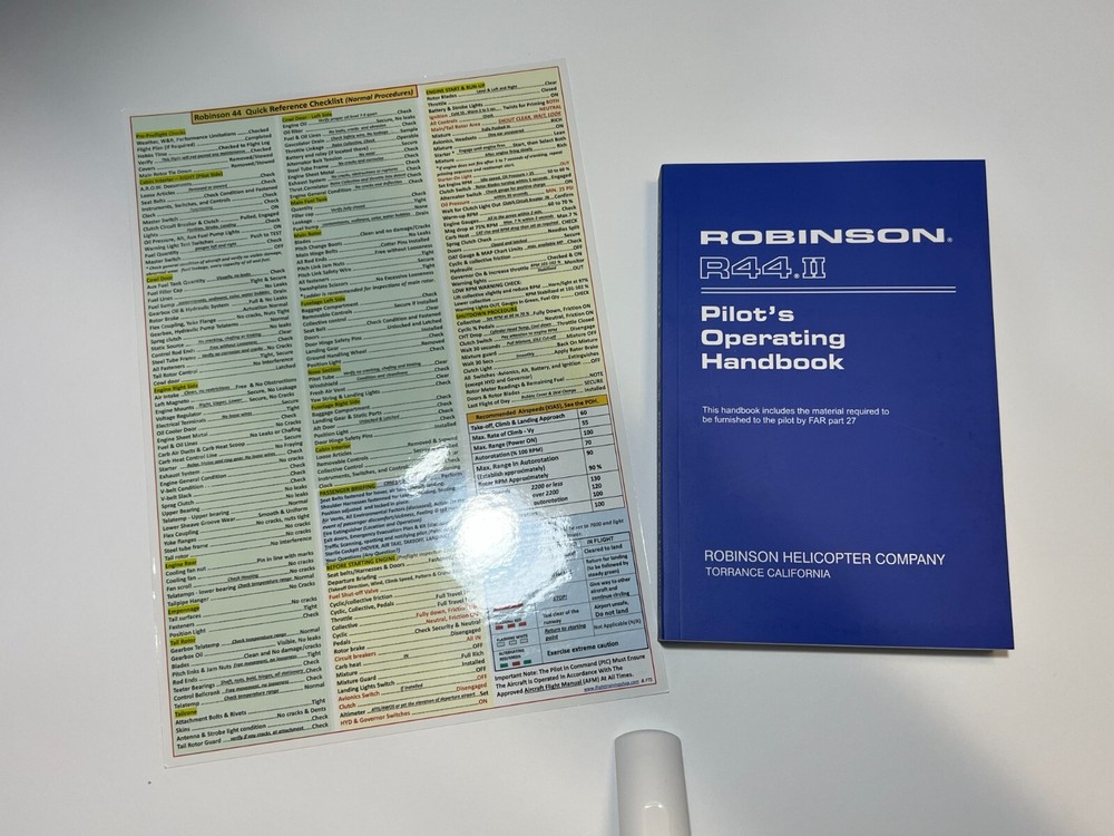 Robinson 22 POH & Extended Quick Reference Checklist, All In One