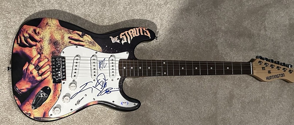 The Struts Signed Guitar Autographed Custom Artwork PSA COA