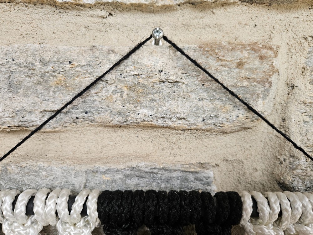 Macrame Wall Hanging 13"x 42" BOHO Style Macrame Wall Decor Black White