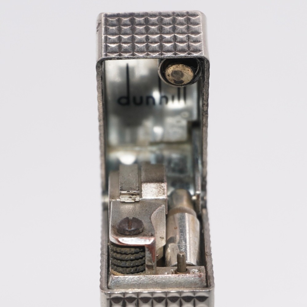 Dunhill Lighter Silver Plate Hobnail Pattern_Ultrasonically cleaned_Working