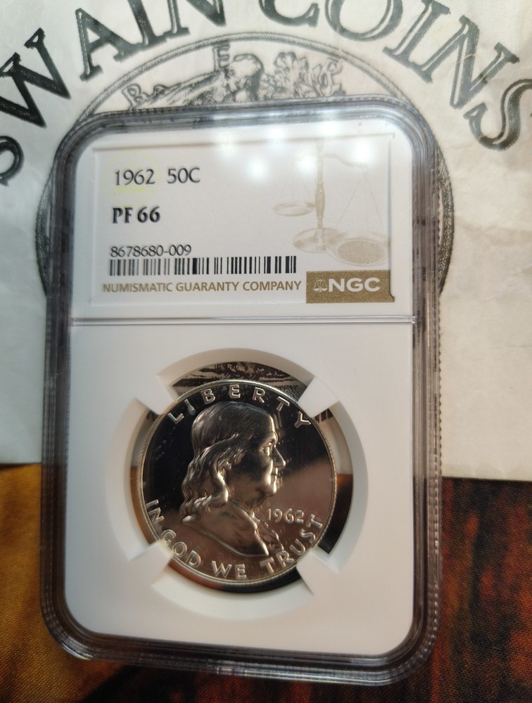 1962 50C Proof Silver Franklin Half Dollar, NGC PF-66 E2-110