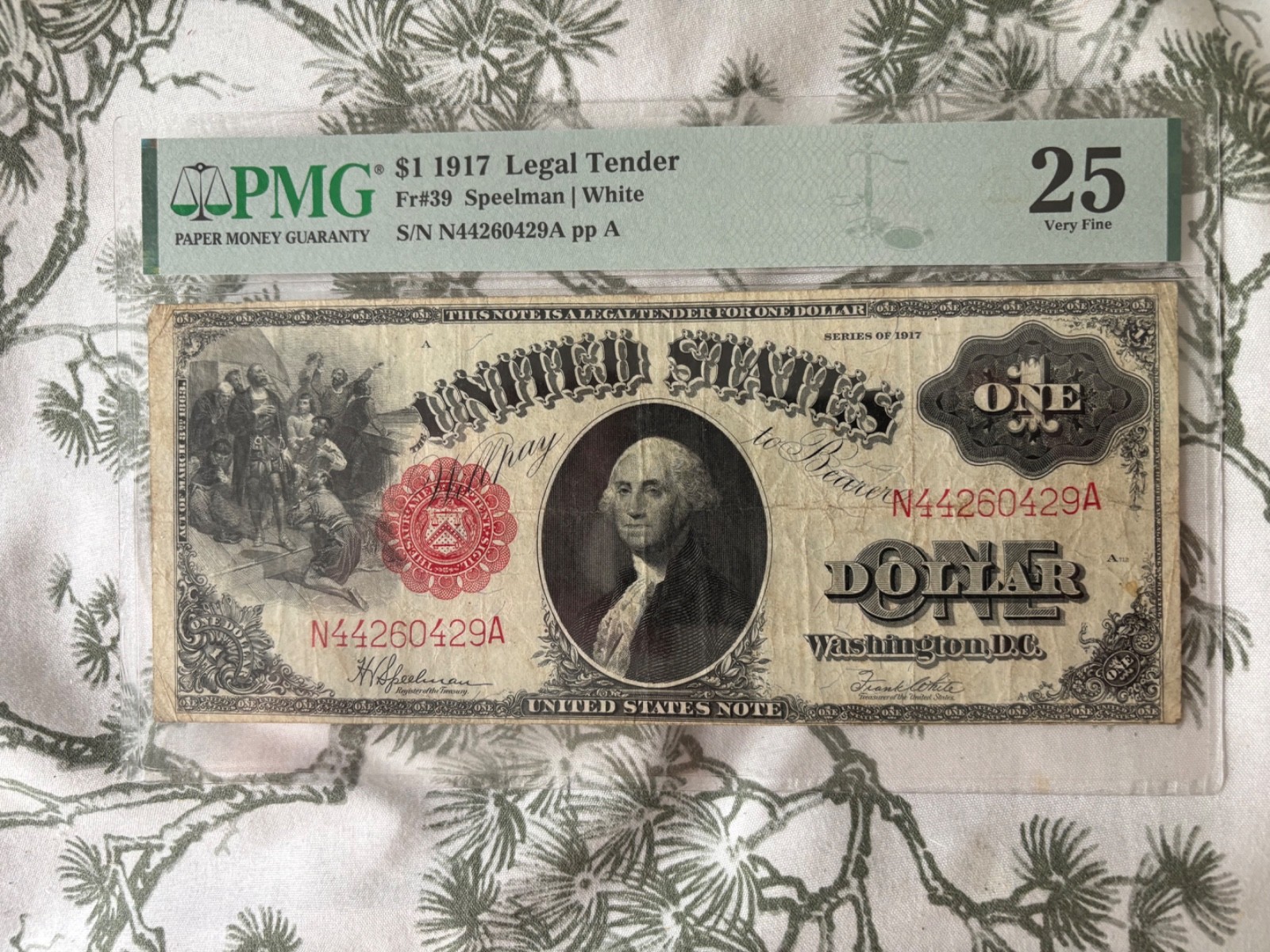 $1 1917 Legal Tender PMG Very Fine VF 25