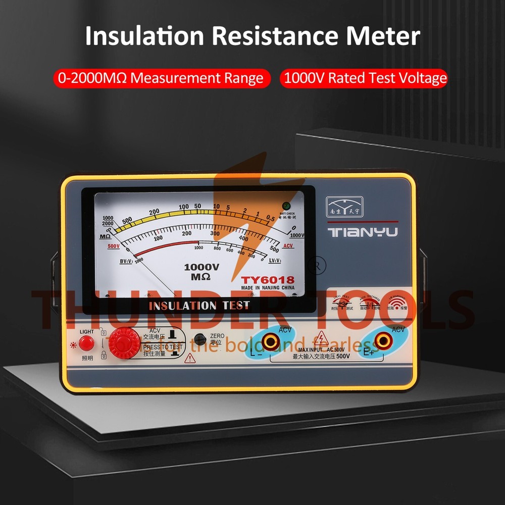 Thunder Tools Insulation Resistance Meter Digital Ohmmeter Handheld