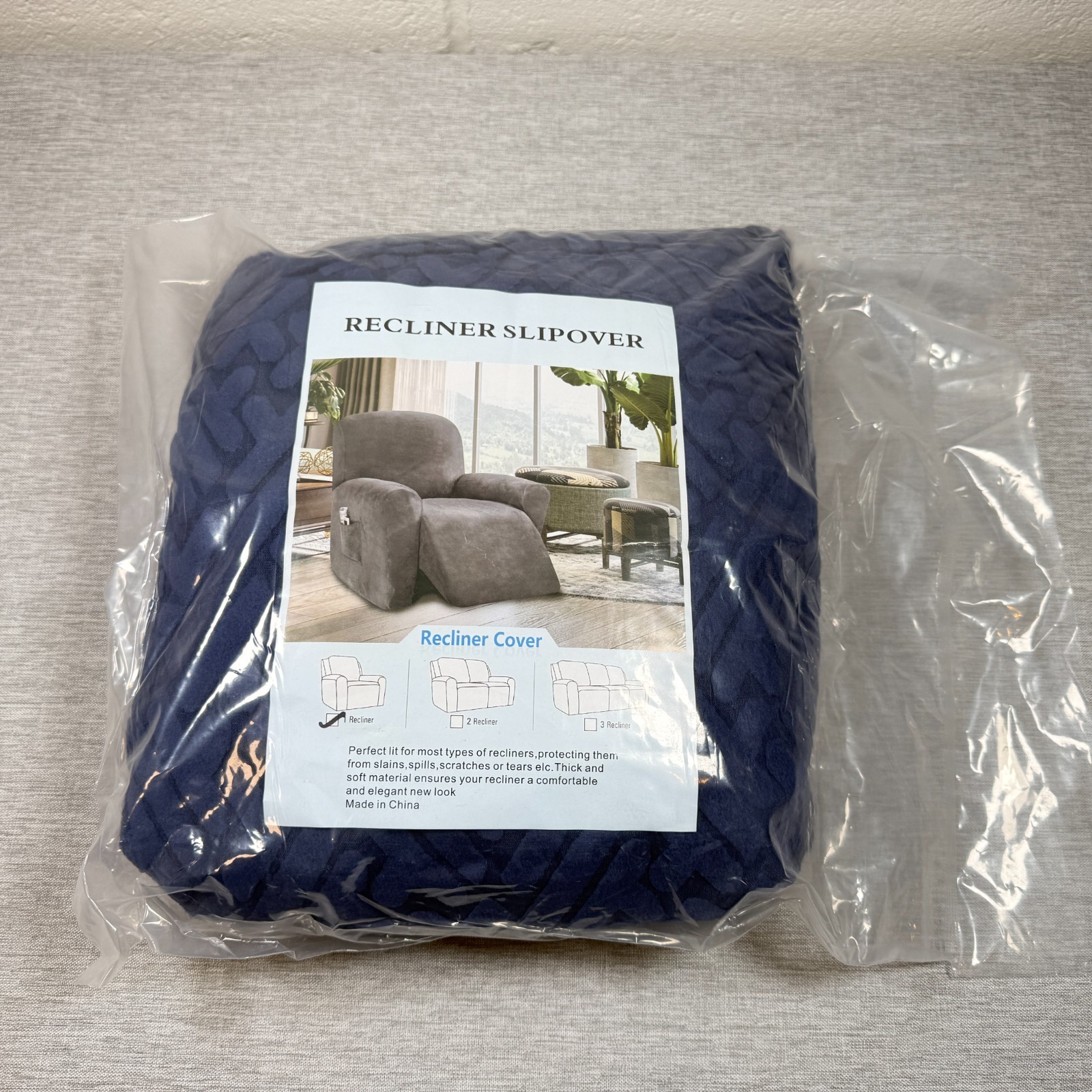 Blue Recliner Slipover Cover - Protective Cover for Most Recliners