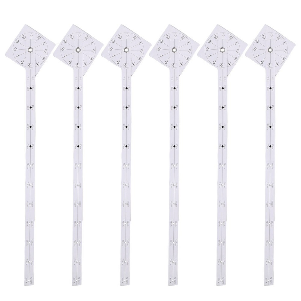 6 PCS Decorative Clock Positioning Scale DIY Wall Graduated Paper
