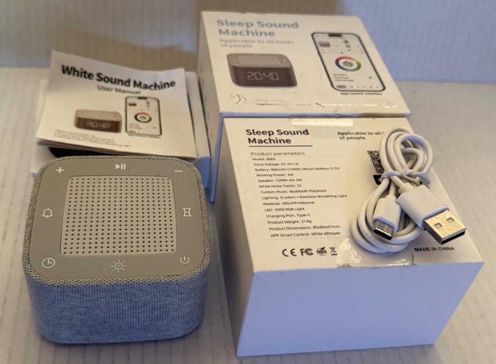 Sleep Sound Machine Clock White Noise App Control