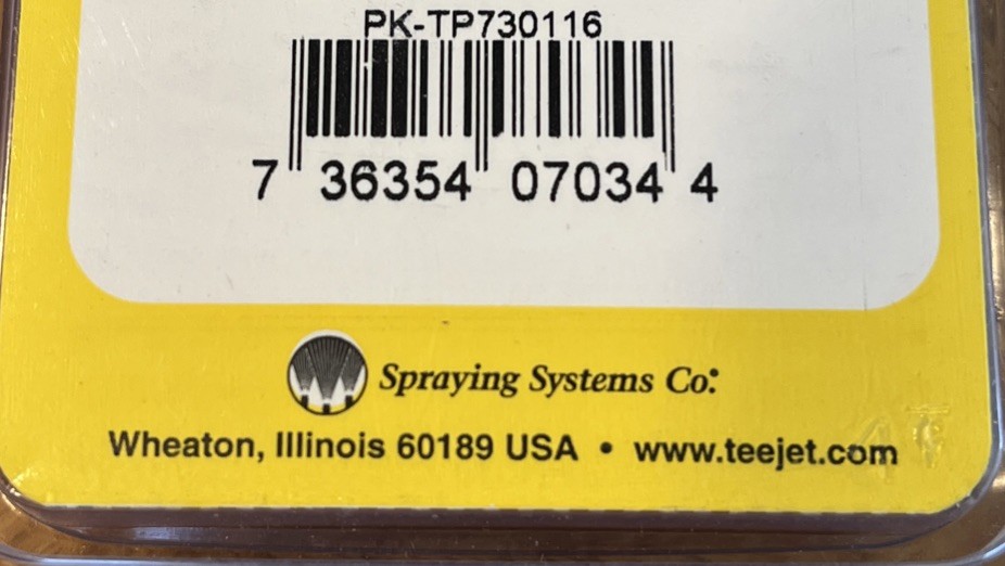 TP TeeJet TP730116 Standard 73° Flat Spray Tips 4-Pack