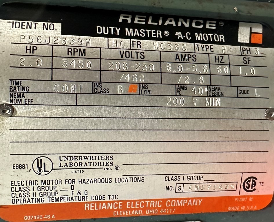 CINCINNATI FAN 200S 2HP DUST COLLECTOR - Barrel Mounted