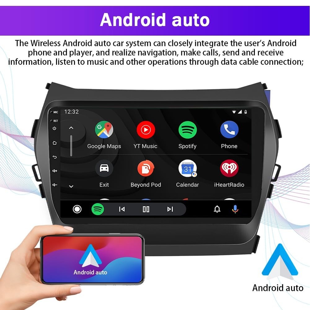 Android 13 Double Din Car Stereo 9 Touch Screen Wireless Carplay Android Auto