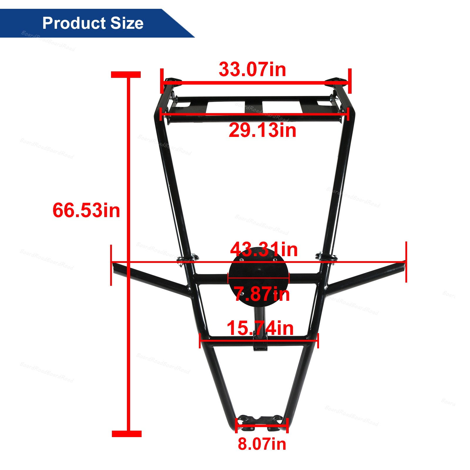Fit Polaris 2015-2020 RZR 900 Rear Bumper Spare Tire Carrier Cargo Rack Mount