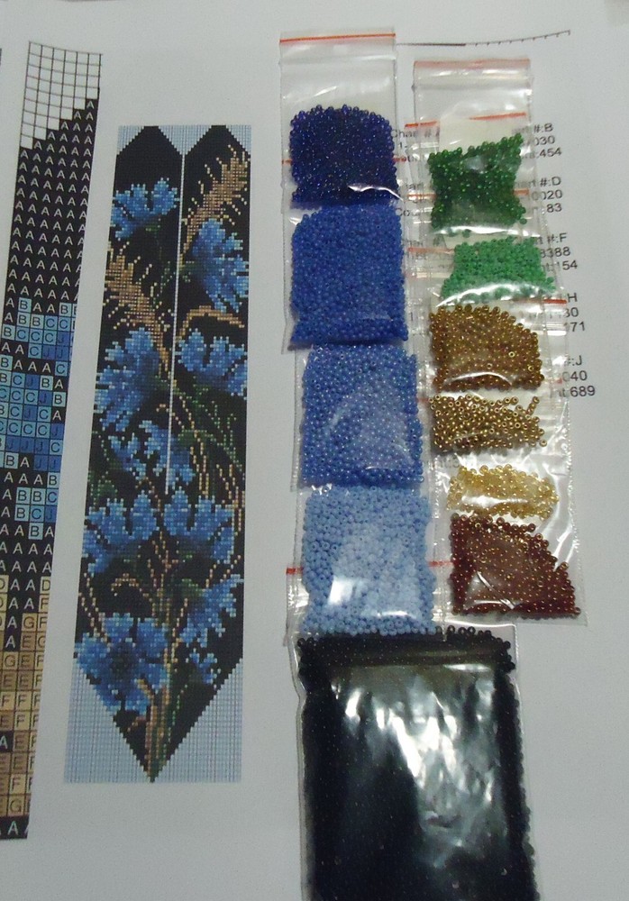 Kit for making a necklace gerdan. Beading Loom Pattern. #M12