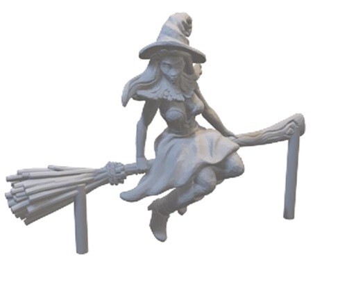 Resin printed Flying Witch