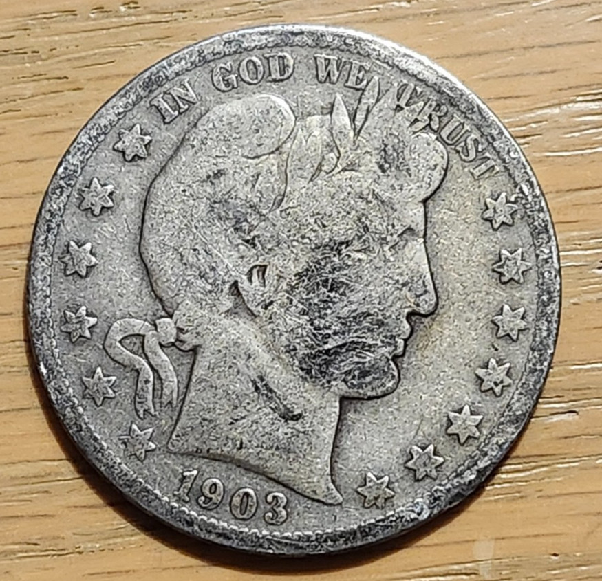90% SILVER 1903 S BARBER HALF