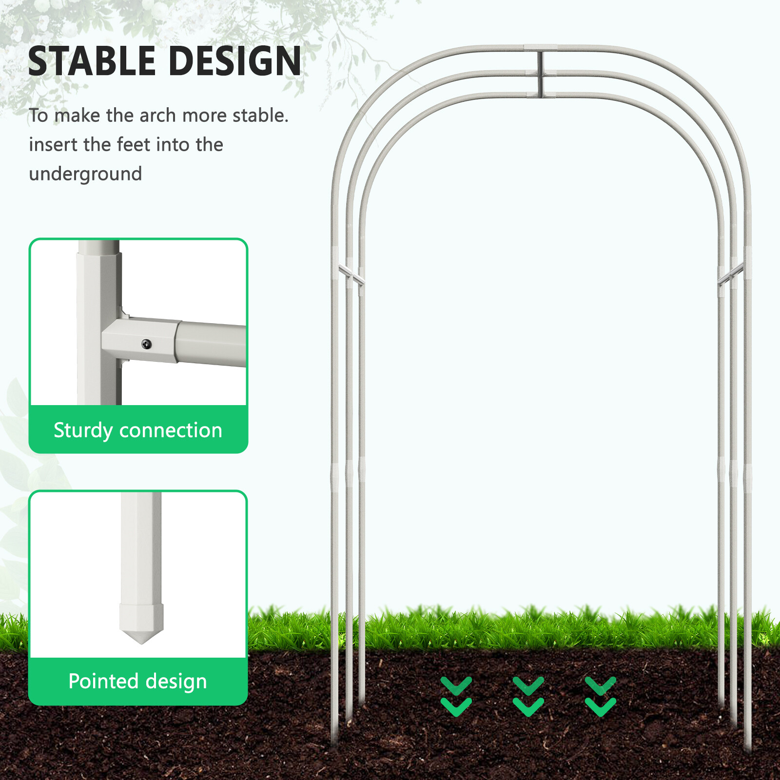 SLSY Galvanized Raised Garden Bed with 85in Tall Garden Trellis for Vegetables