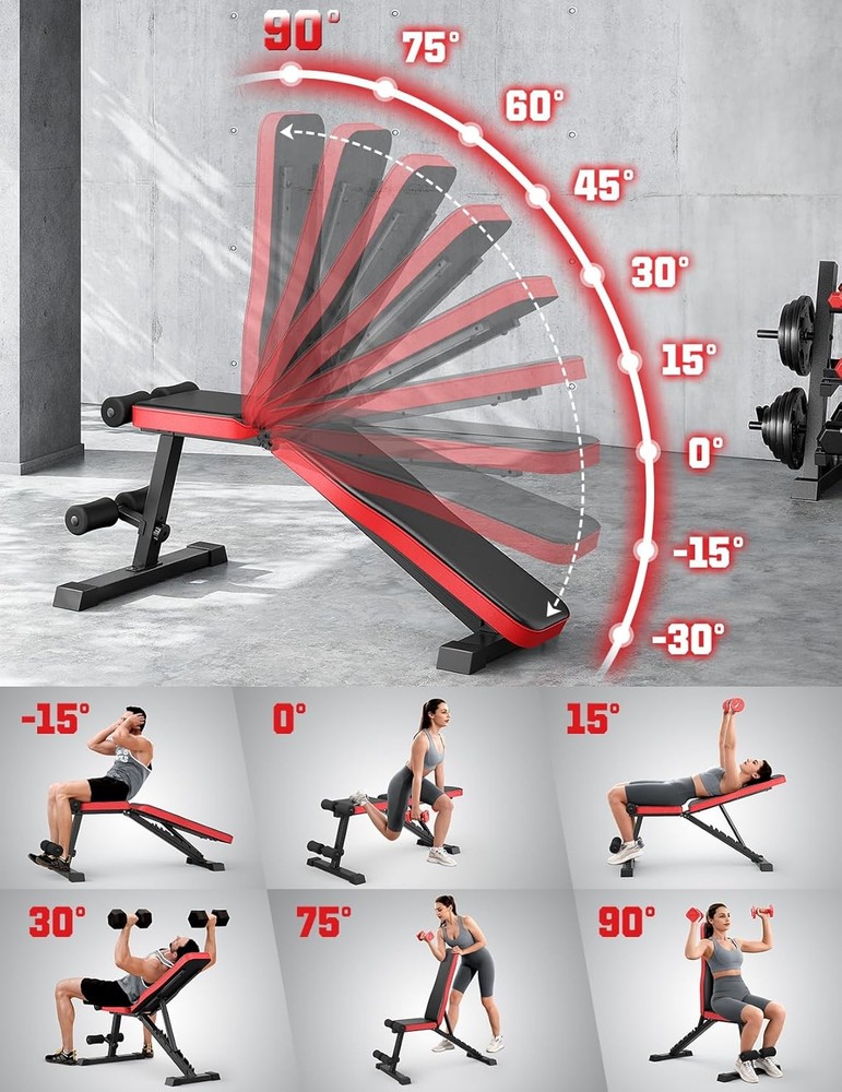Adjustable Weigh Bench Workout Bench Home Gym Adjustable & Foldable Workout