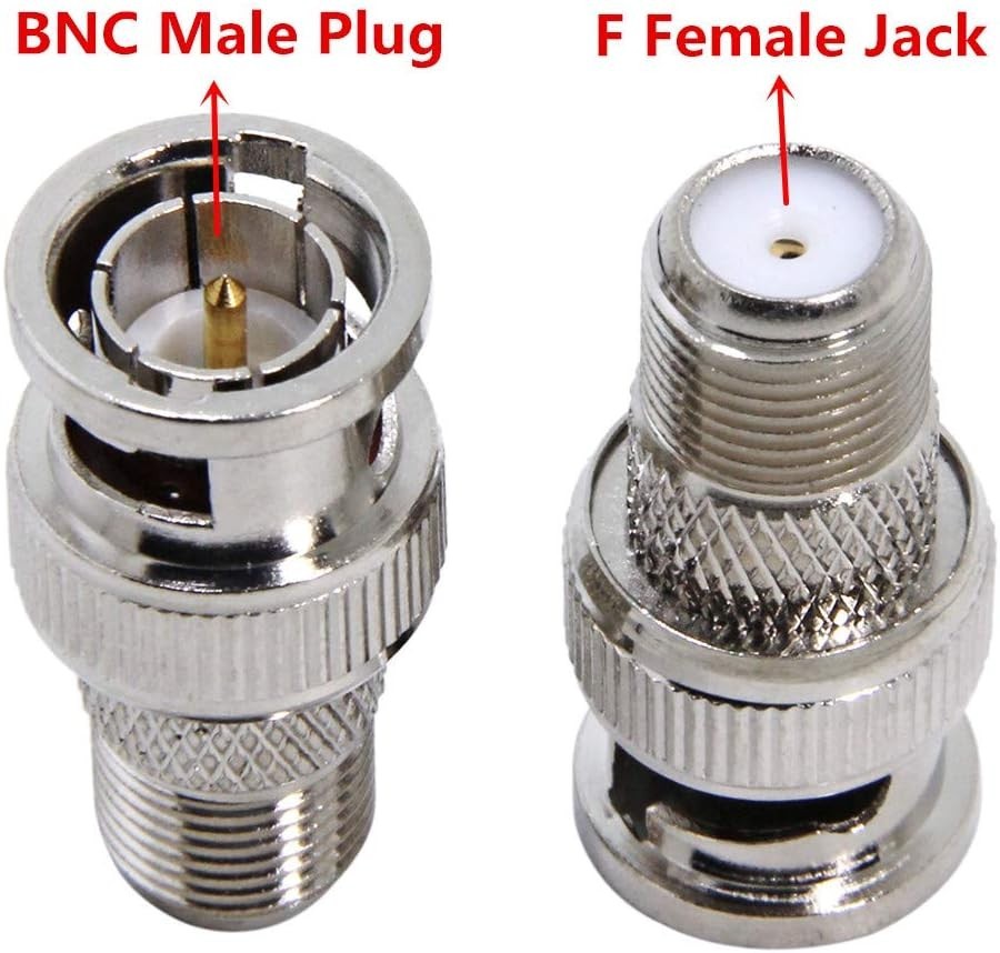 F-Type Female to BNC Male Connector F Type RF Jack Coaxial Adapter Converter Lot