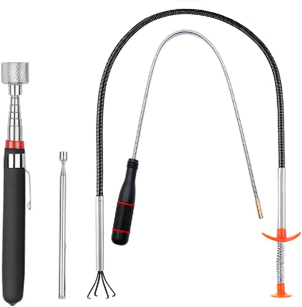 4 Pack Telescoping Magnet Pick-up Tool Set - Retrieving Pickup Tools