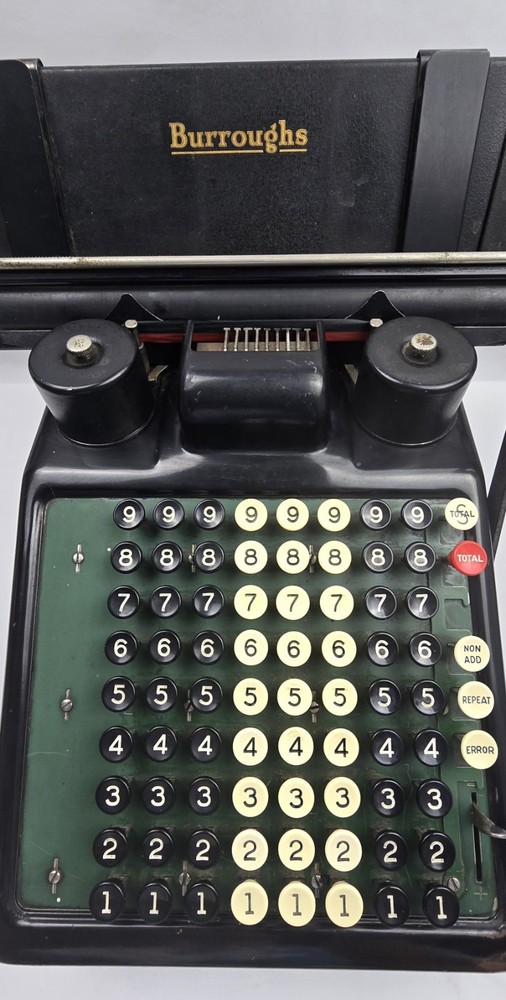 Antique Burroughs Adding Machine Calculator 1920s – Complete, Untested, Rare