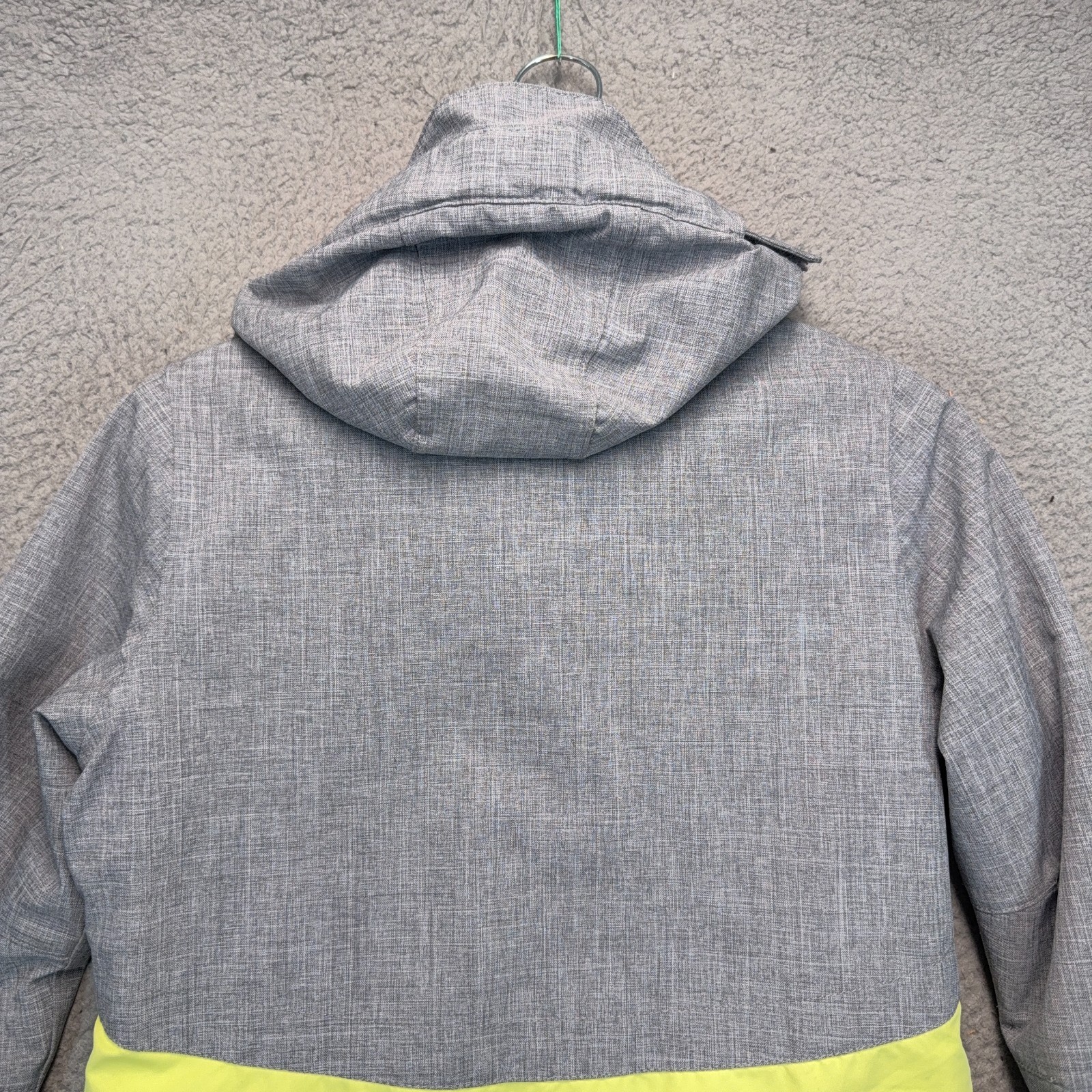 ONeill Jacket Girls 8 Gray Yellow Colorblock Snowboard Ski Hooded Insulated