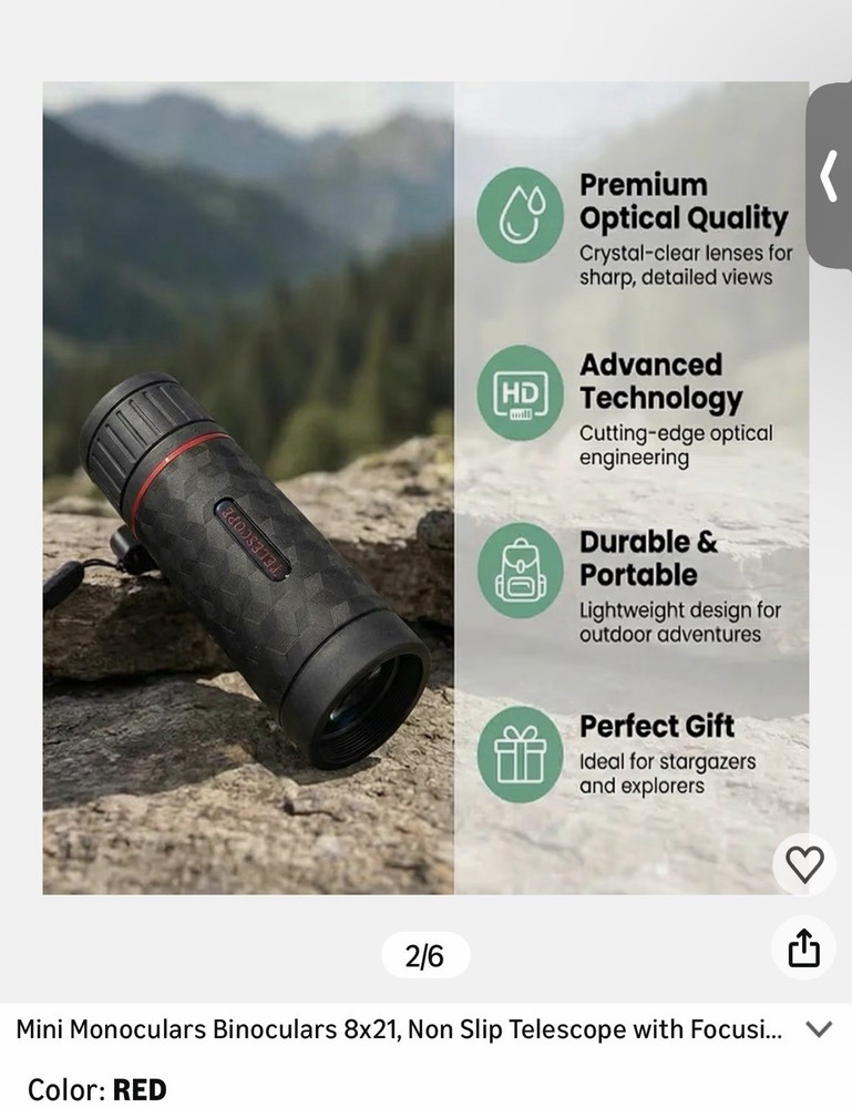 mini monocular Color Red